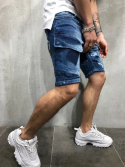 Shorts pour hommes en détresse Spring Street Wear Bas de plage bleu ciel clair