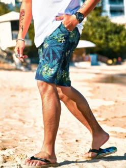 Shorts pour hommes imprimés Summer Street Wear Shorts verts pour hommes
