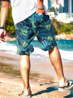 Shorts pour hommes imprimés Summer Street Wear Shorts verts pour hommes