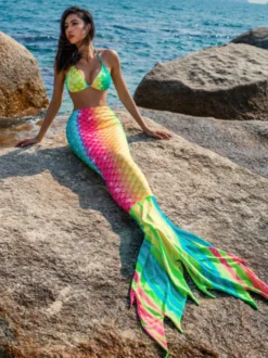 Sirène Ensemble de bikini pour femmes maillots de bain de plage d'été sirène