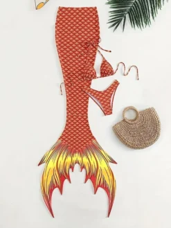Sirène Ensemble de bikini pour femmes maillots de bain de plage d'été sirène
