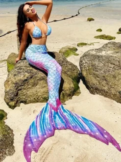 Sirène Ensemble de bikini pour femmes maillots de bain de plage d'été sirène