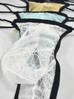 Slip Homme Solide Motif Toile d'Araignée Nylon