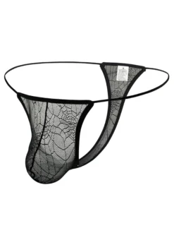 Slip Homme Solide Motif Toile d'Araignée Nylon