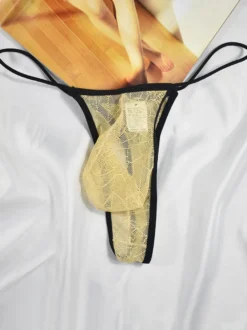Slip Homme Solide Motif Toile d'Araignée Nylon