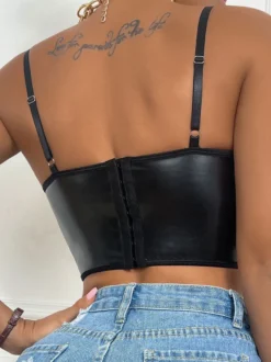 Sous-Vêtements Corset à Bretelle Tops Pour Femme Bustiers Lingerie Noir Sexy