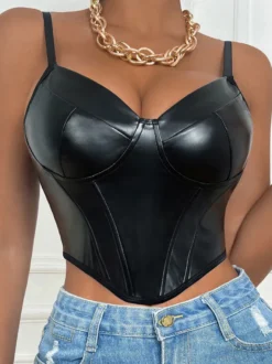 Sous-Vêtements Corset à Bretelle Tops Pour Femme Bustiers Lingerie Noir Sexy