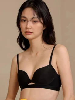 Soutien-gorge à décolleté plongeant avec découpe et armatures sans coutures