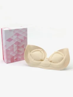 Soutien-gorge sans bretelles triangle en polyester nude liftant et push-up lingerie de soirée formelle