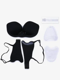 Soutien-gorge sans bretelles triangle en polyester nude liftant et push-up lingerie de soirée formelle