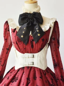 Steampunk Gothique Noir Lolita Corset Boucle métallique Synthétique Lolita Bustier Déguisements Halloween