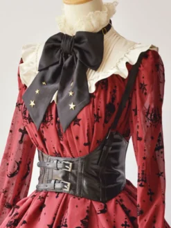 Steampunk Gothique Noir Lolita Corset Boucle métallique Synthétique Lolita Bustier Déguisements Halloween