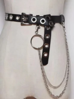 Steampunk Lolita Accessoire Noire Chaine PU Divers
