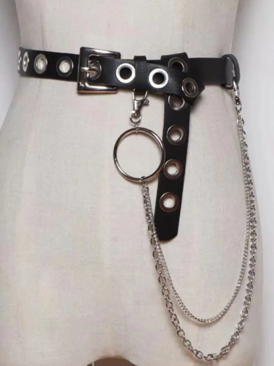 Steampunk Lolita Accessoire Noire Chaine PU Divers