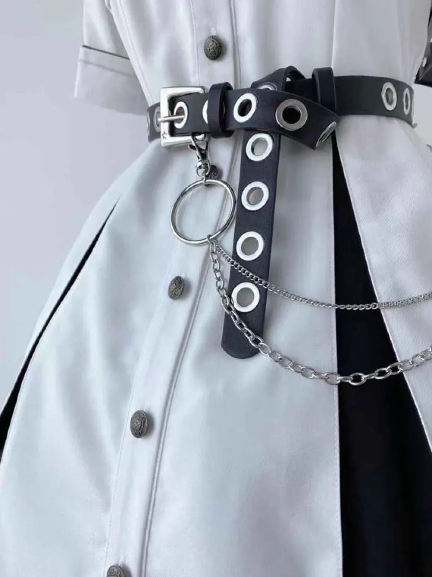 Steampunk Lolita Accessoire Noire Chaine PU Divers