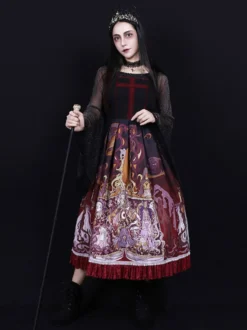Steampunk Lolita Blouses Lolita Top Noir Manches Longues Dentelle Lolita Chemise