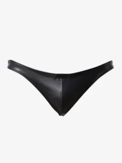 String homme sexy noir style cuir verni