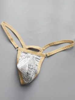 String sexy taille basse pour homme sous-vêtement avec poche bombée
