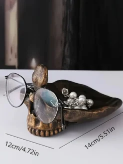 Support à lunettes en résine pour Halloween tête de mort décoration de bureau