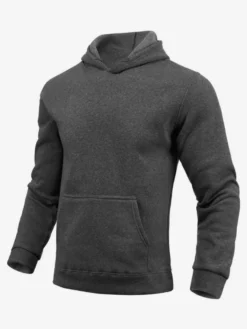 Sweat À Capuche En Polyester À Manches Longues Poches Homme