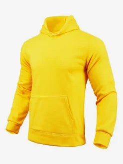 Sweat À Capuche En Polyester À Manches Longues Poches Homme
