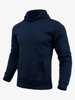 Sweat À Capuche En Polyester À Manches Longues Poches Homme