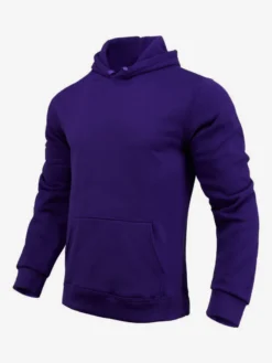 Sweat À Capuche En Polyester À Manches Longues Poches Homme