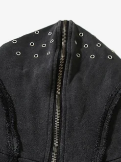 Sweat À Capuche En Polyester Manches Longues Glissière Éclaire Décontracté Homme