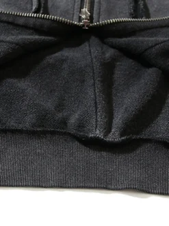 Sweat À Capuche En Polyester Manches Longues Glissière Éclaire Décontracté Homme