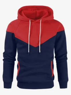 Sweat À Capuche À Manches Longues Homme En Polyester Noir Gris