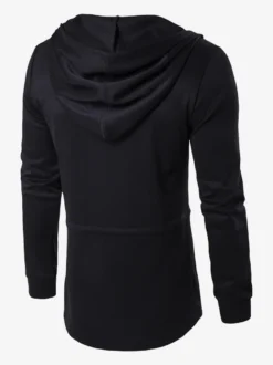 Sweat À Capuche Veste Simple Sport À Manches Longues En Polyester Homme