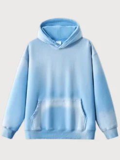 Sweat-shirt délavé en polaire pour homme Sweat-shirt à capuche vieilli pour homme