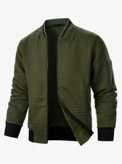 Sweat-shirt homme uni à fermeture éclair et col montant