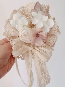 Sweet Lolita Accessoires Ecru Blanc Volants Fleurs Polyester Couvre-chef Divers