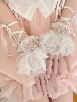 Sweet Lolita Accessoires Volants Blancs À Lacets Manchettes Dentelle Divers