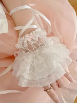 Sweet Lolita Accessoires Volants Blancs À Lacets Manchettes Dentelle Divers