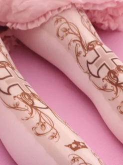 Sweet Lolita chaussettes roses imprimées Lolita Stocking Déguisements Halloween