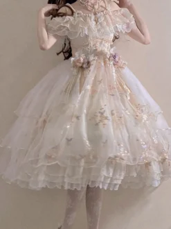 Sweet Lolita Dress Robe de mariée Lolita sans manches en polyester Élastique réglable