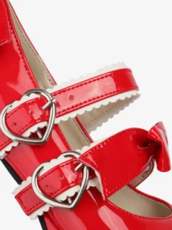 Sweet Lolita Footwear Escarpins Lolita à talons épais en cuir PU avec nœuds noirs