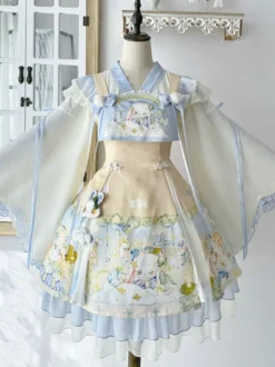 Sweet Lolita Outfits Accessoire de couvre-chef sans manches en jacquard bleu bébé
