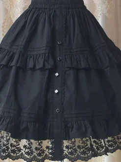 Sweet Lolita SK - Jupe lolita en coton à volants et volants Déguisements Halloween