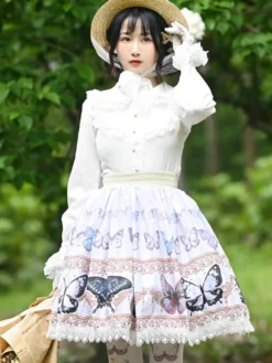 Sweet Lolita SK Lace As Image Jupes Lolita à motif papillon