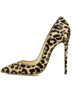 Talon haut escarpins femme bout pointu impimerie léopart