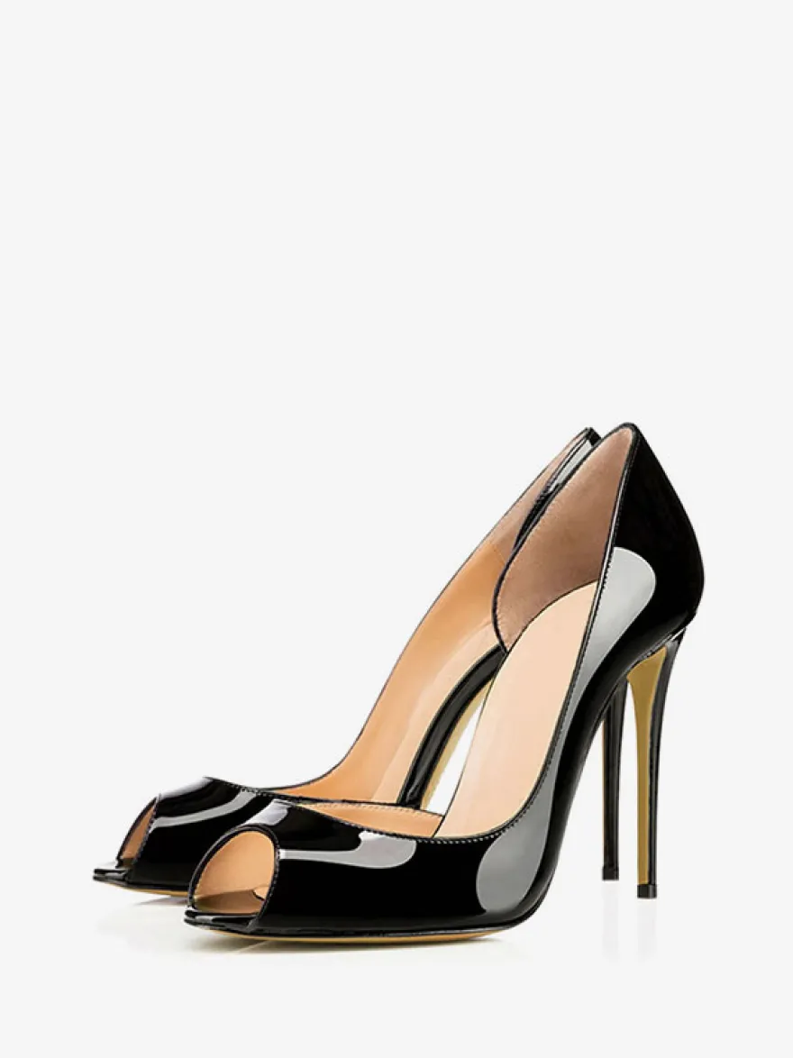 Talon haut escarpins femme bout ouvert