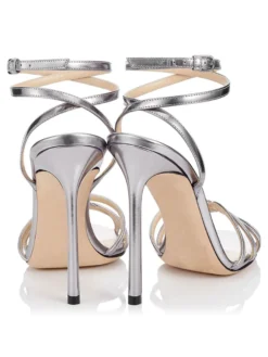 Talon Haut Sandales Argent Orteil Ouvert Lanière À Cheville Chaussures De Sandales Sandales Femmes 2026 De Robe