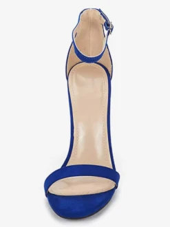 Talons à bride cheville pour femmes Sandales de bal en daim Sandales de retour à la maison à talons