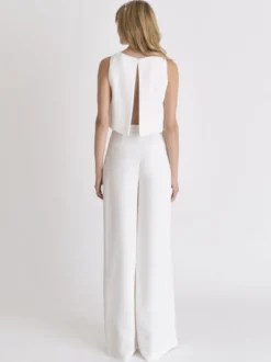 Tenue de mariée 2 pièces Haut et pantalon en crêpe tenue de mariage civil