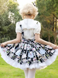 Tenue Idole Jupe Lolita Cardcaptor Sakura Volants Jupes Imprimées Fleurie