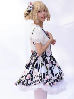 Tenue Idole Jupe Lolita Cardcaptor Sakura Volants Jupes Imprimées Fleurie