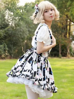 Tenue Idole Jupe Lolita Cardcaptor Sakura Volants Jupes Imprimées Fleurie